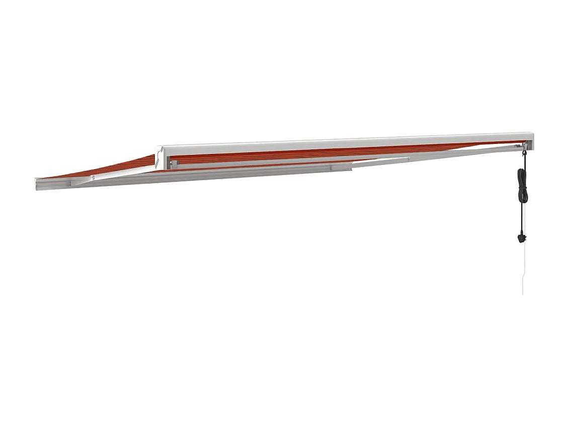 Auvent rétractable orange et marron 4x3 m tissu et aluminium