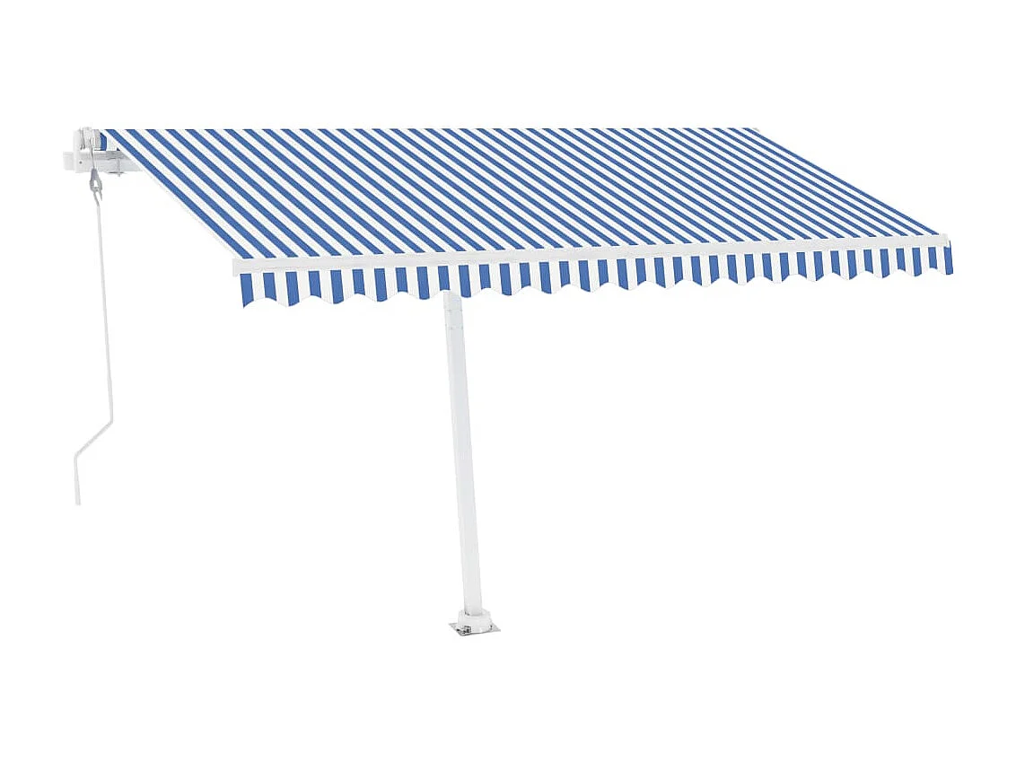 Auvent automatique sur pied 400x300 cm Bleu et blanc