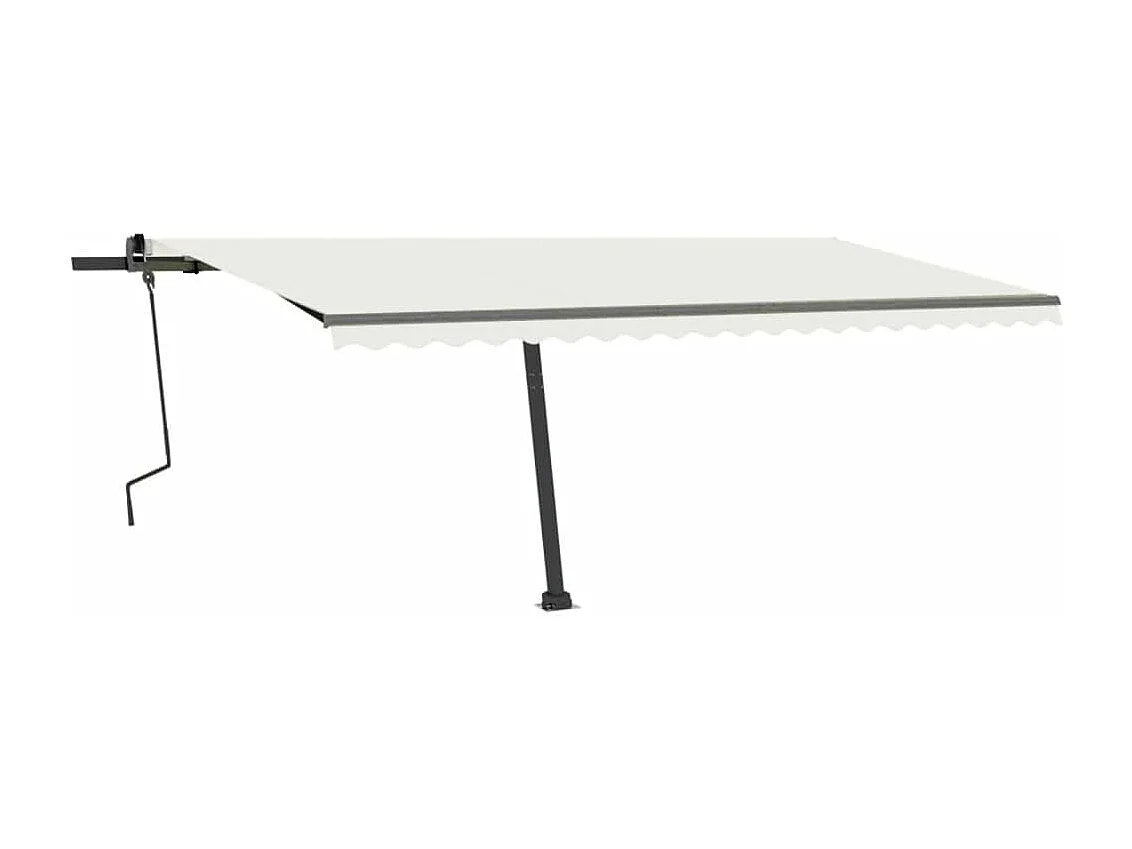 Markise Manuell Einziehbar mit LED 500x300 cm Creme
