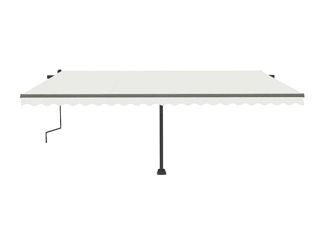 Markise Manuell Einziehbar mit LED 500x300 cm Creme