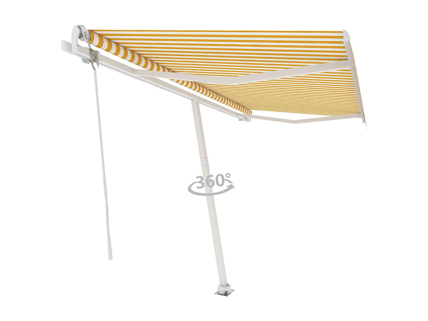 Auvent automatique sur pied 450x350 cm Jaune/Blanc
