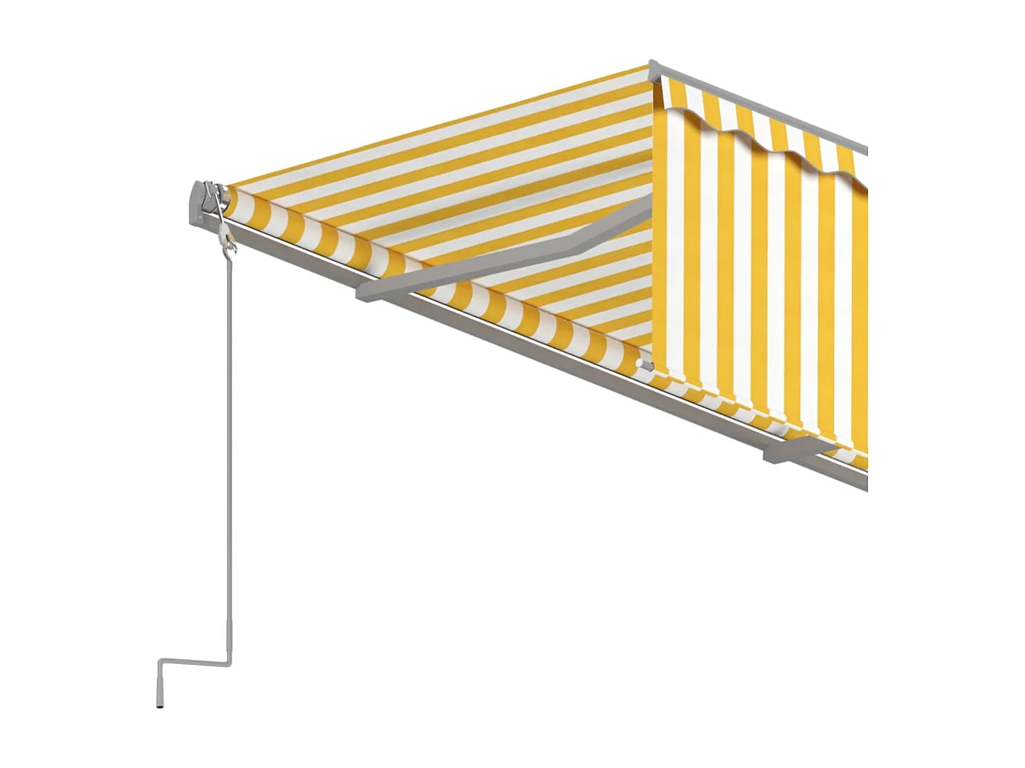 Auvent manuel rétractable avec store 4,5x3 m Jaune et blanc