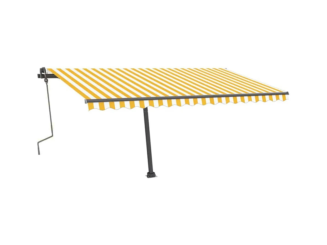 Luifel handmatig uittrekbaar met LED 400x300 cm geel en wit