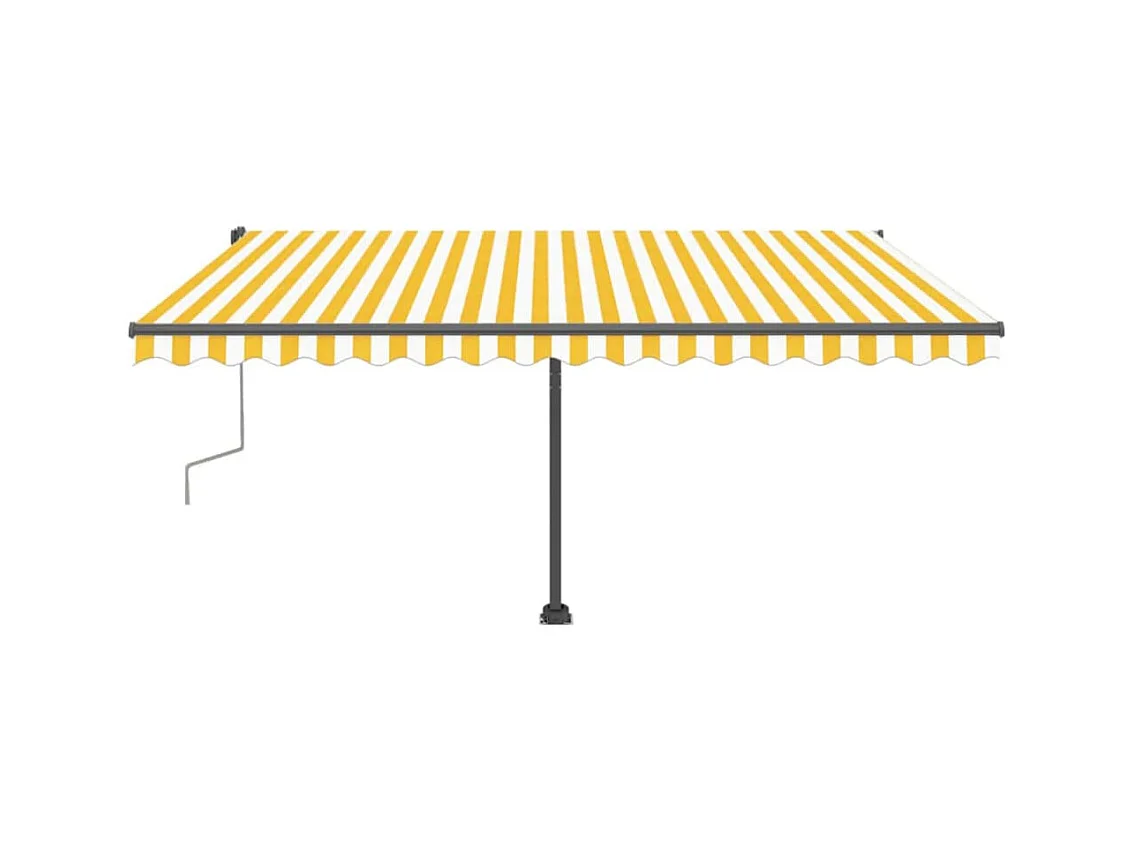 Luifel handmatig uittrekbaar met LED 400x300 cm geel en wit