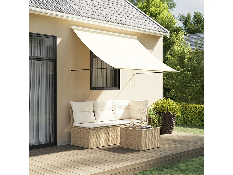 Auvent rétractable crème 200x150 m tissu et acier