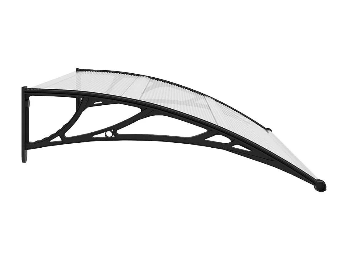 Türvordach Schwarz und Transparent 150x75 cm PC