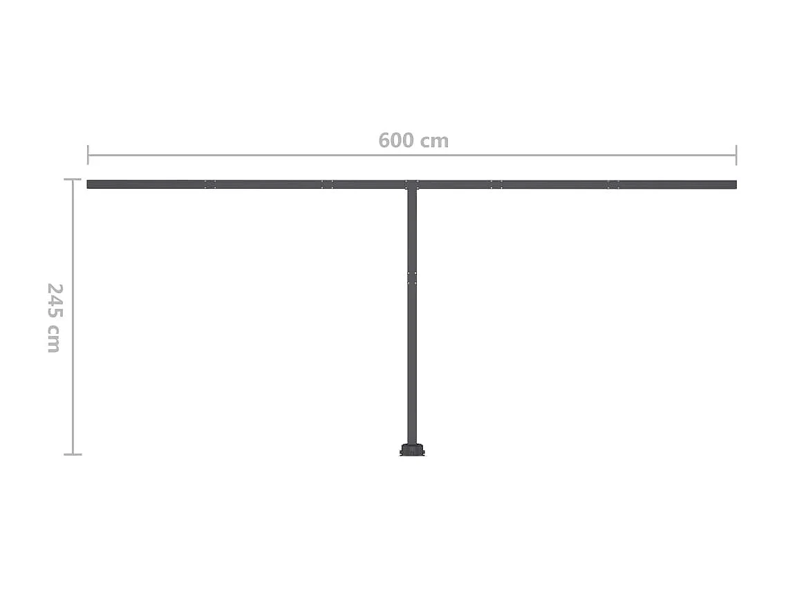 Auvent manuel rétractable sur pied 600x300 cm Anthracite