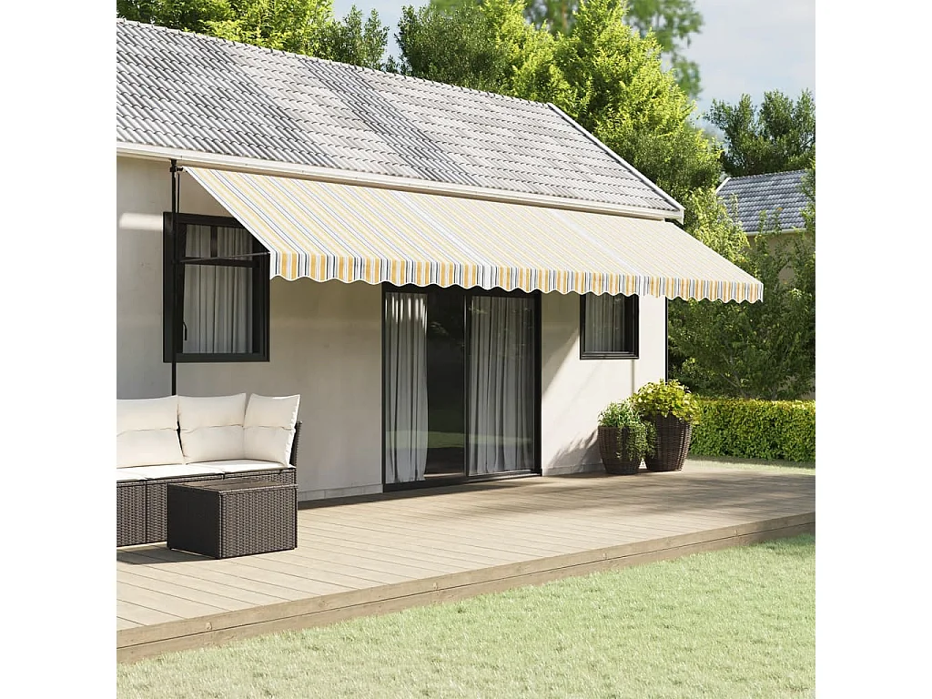 Tessuto di Ricambio per Tenda Strisce Multicolore 6x3 m