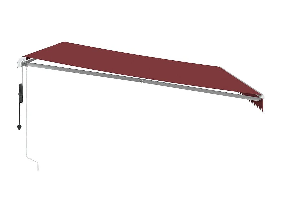 Toldo retrátil automático com luz LED 500x350 cm bordô