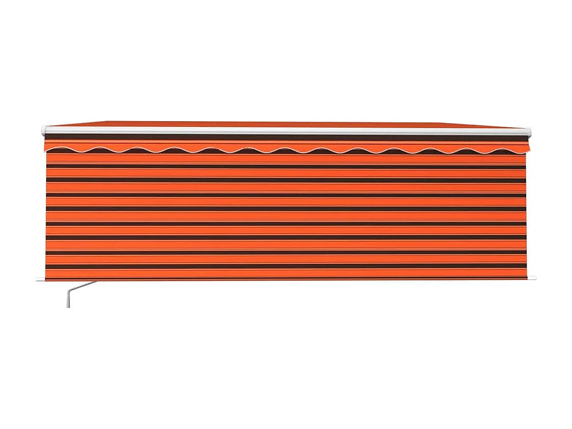 Toldo retráctil manual con persiana y LED naranja y marrón 4x3m
