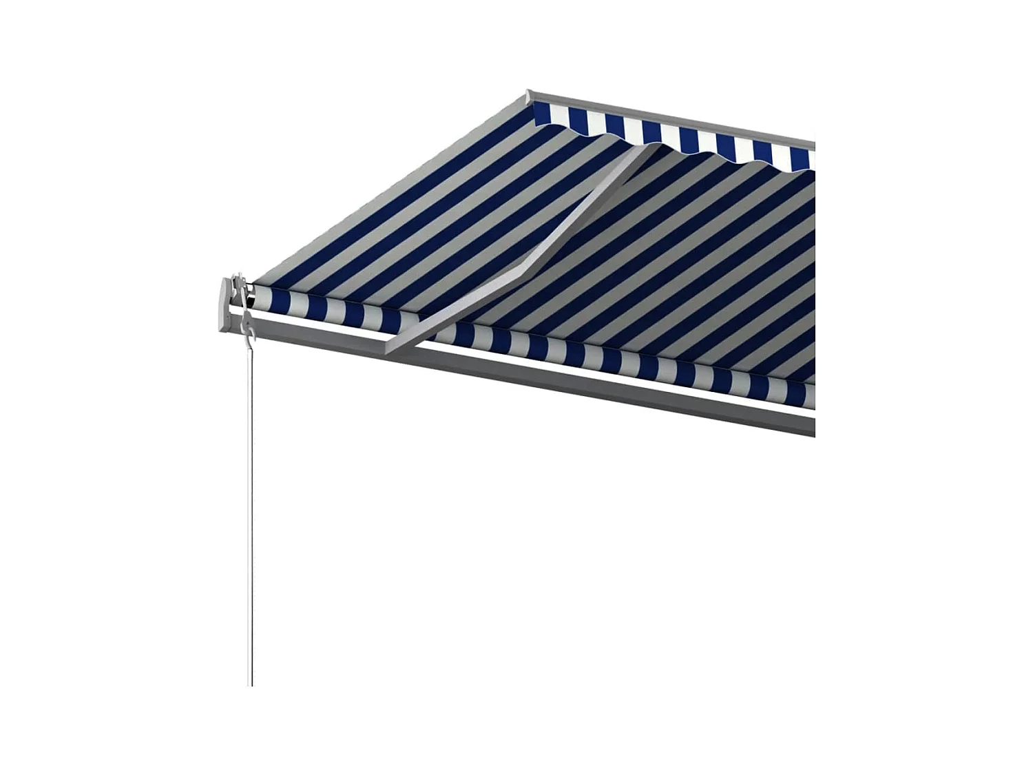 Toldo retrátil manual independente 500x350 cm azul e branco