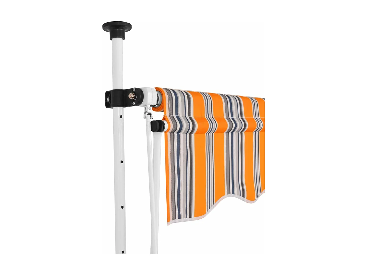 Toldo manual retráctil amarillo y azul a rayas 100 cm