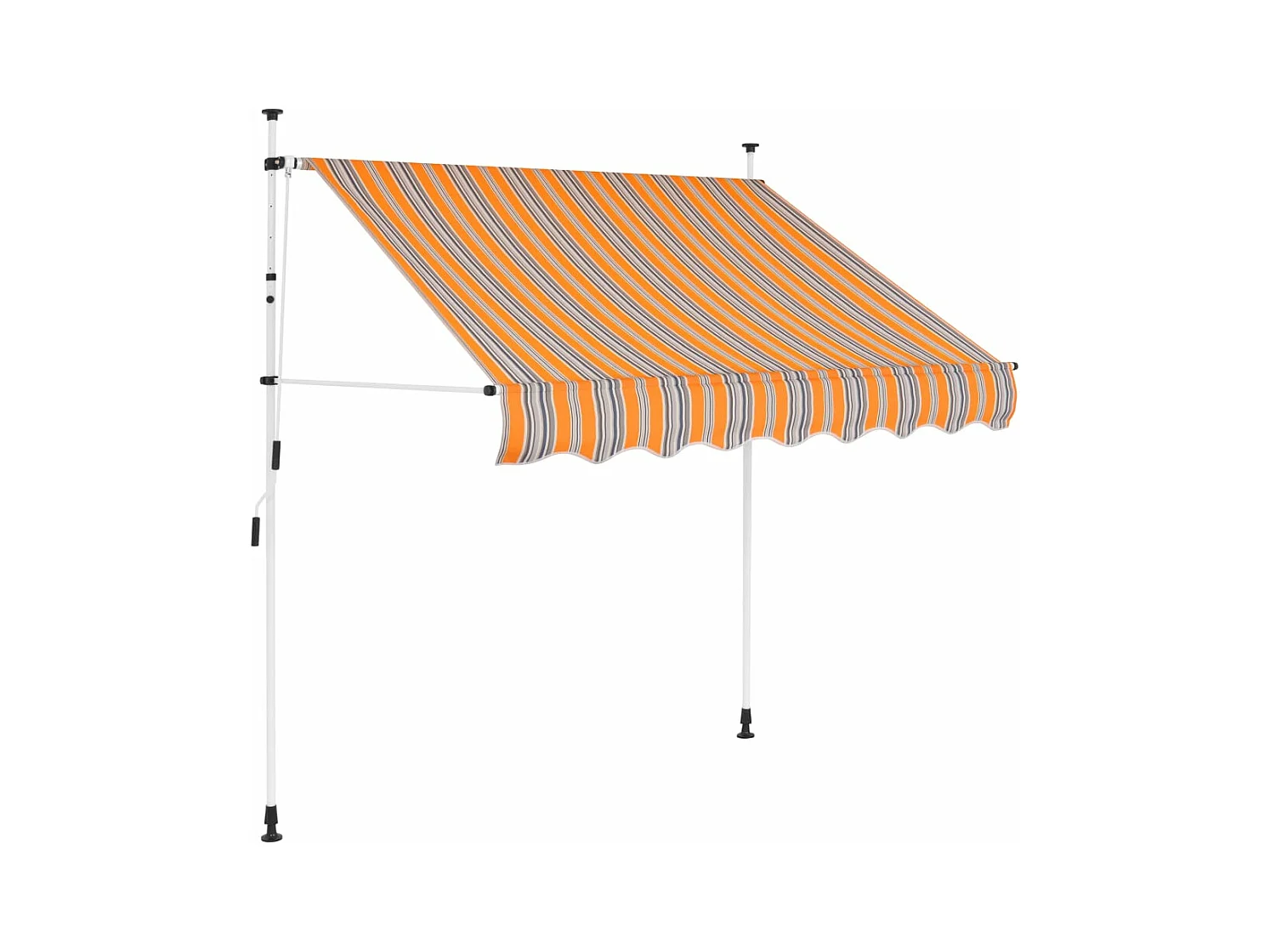 Tenda da Sole Retrattile Manuale 100 cm a Strisce Blu e Gialle