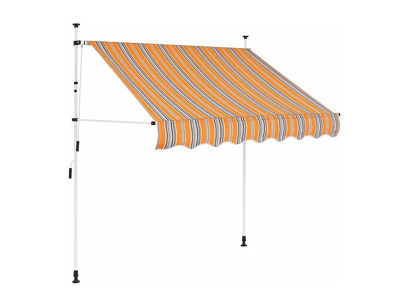 Tenda da Sole Retrattile Manuale 100 cm a Strisce Blu e Gialle