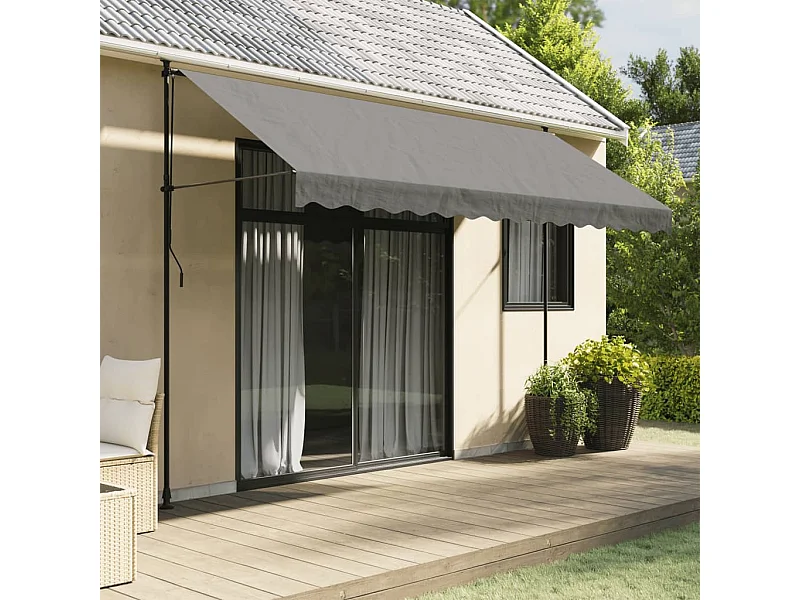 Tenda da Sole Retrattile Antracite 350x150 cm Tessuto e Acciaio