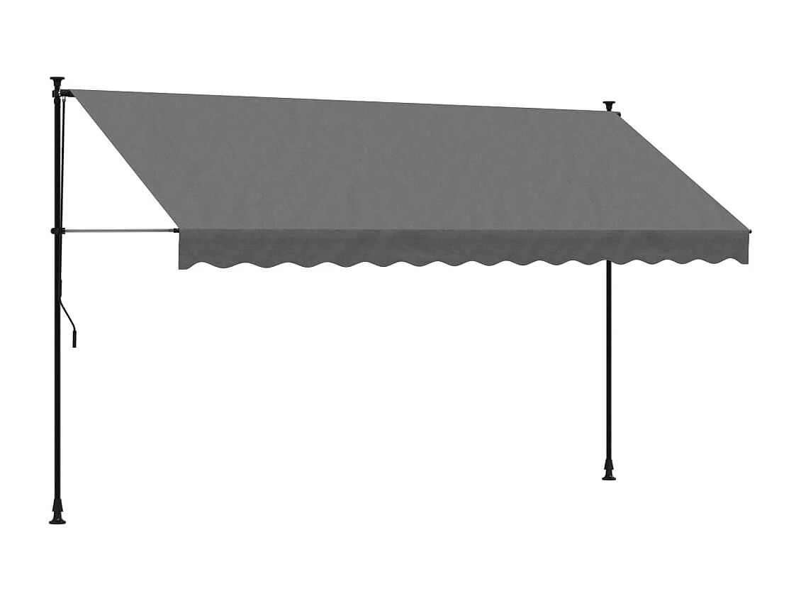 Tenda da Sole Retrattile Antracite 350x150 cm Tessuto e Acciaio