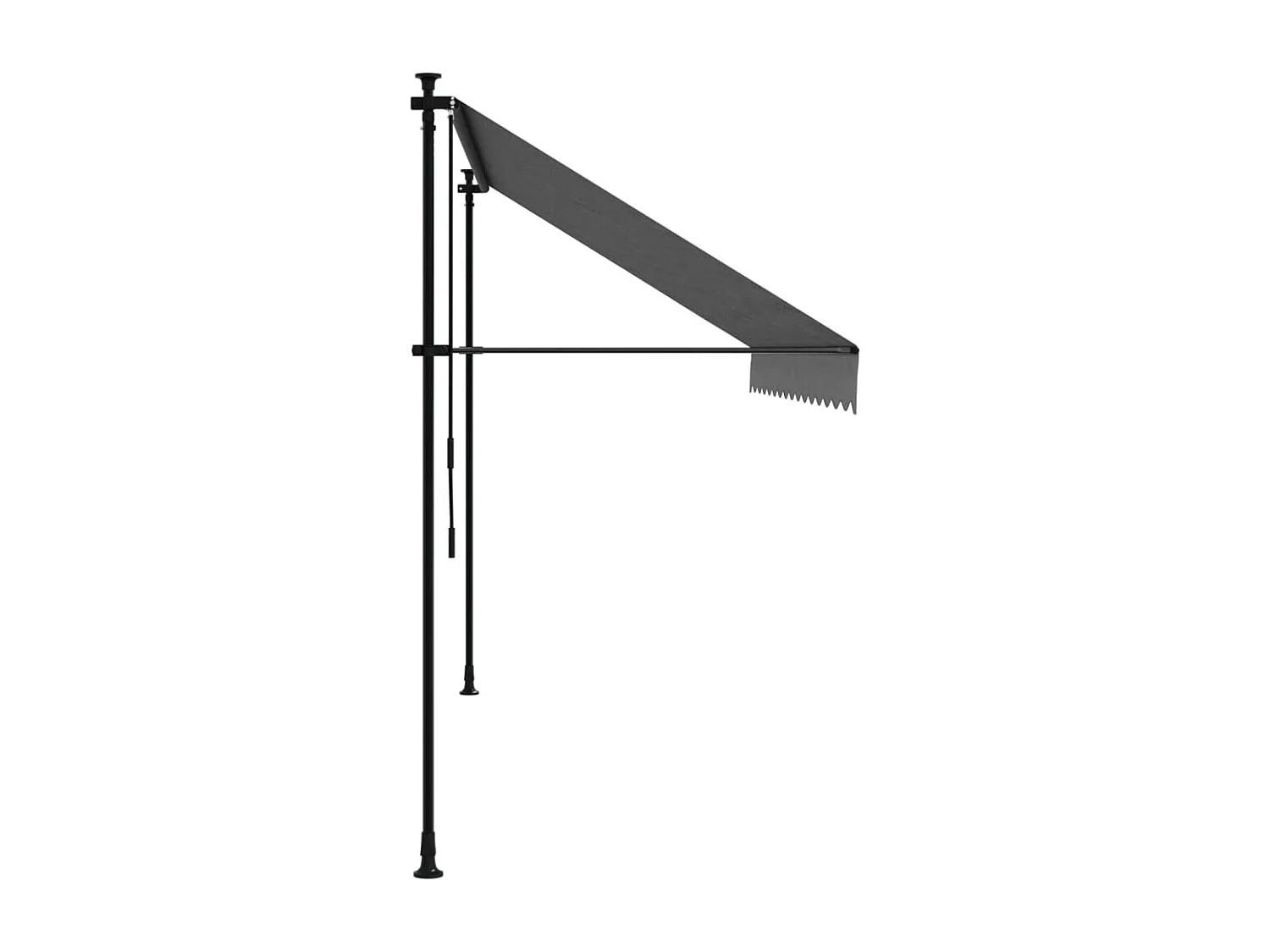 Luifel uittrekbaar 350x150 cm stof en staal antracietkleurig