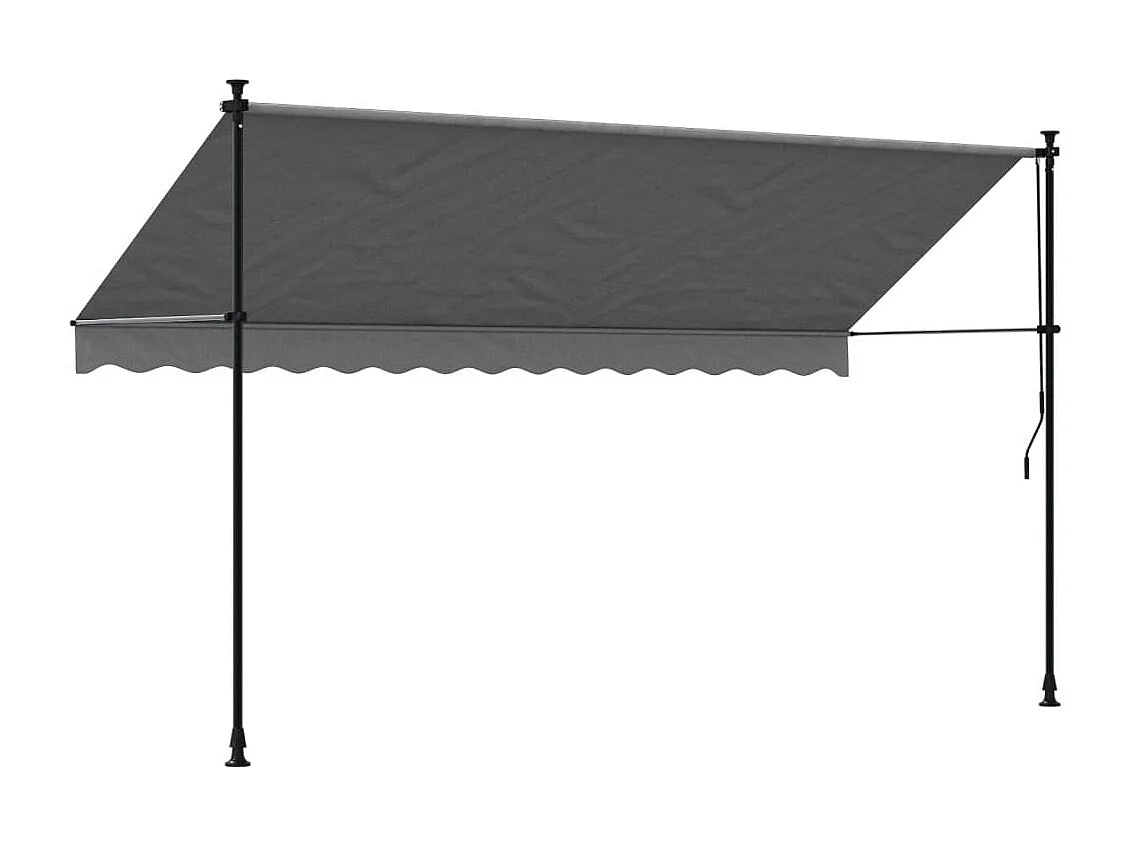 Luifel uittrekbaar 350x150 cm stof en staal antracietkleurig