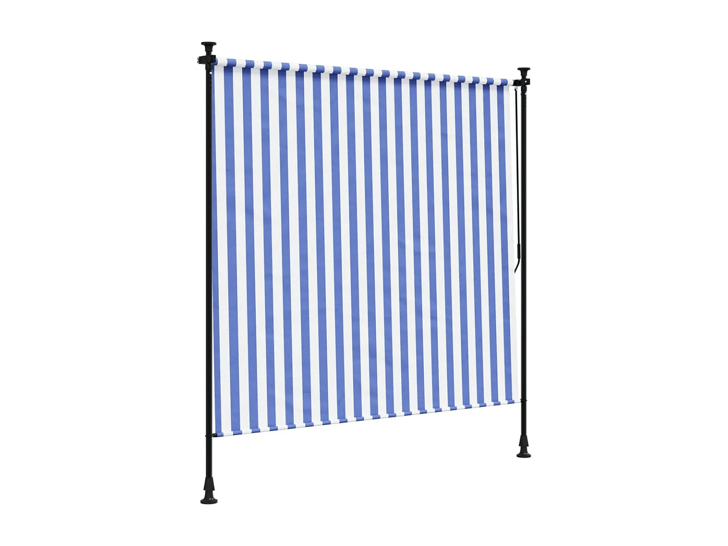 Estore de rolo para exterior 150x270cm tecido/aço azul e branco