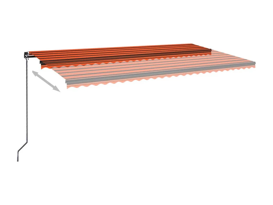 Auvent manuel rétractable 600x350 cm Orange et marron
