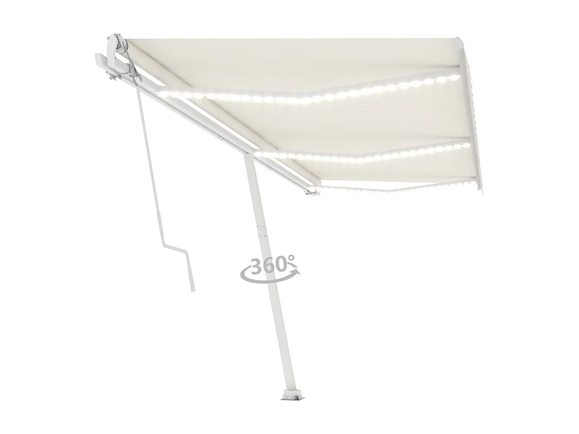 Toldo automático com LED e sensor de vento 600x300 cm cor creme