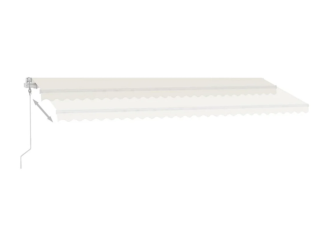 Toldo automático com LED e sensor de vento 600x300 cm cor creme