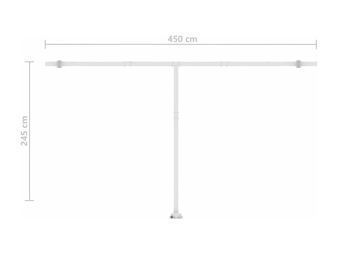 Auvent automatique capteur de vent/LED 500x300 cm Bleu et blanc