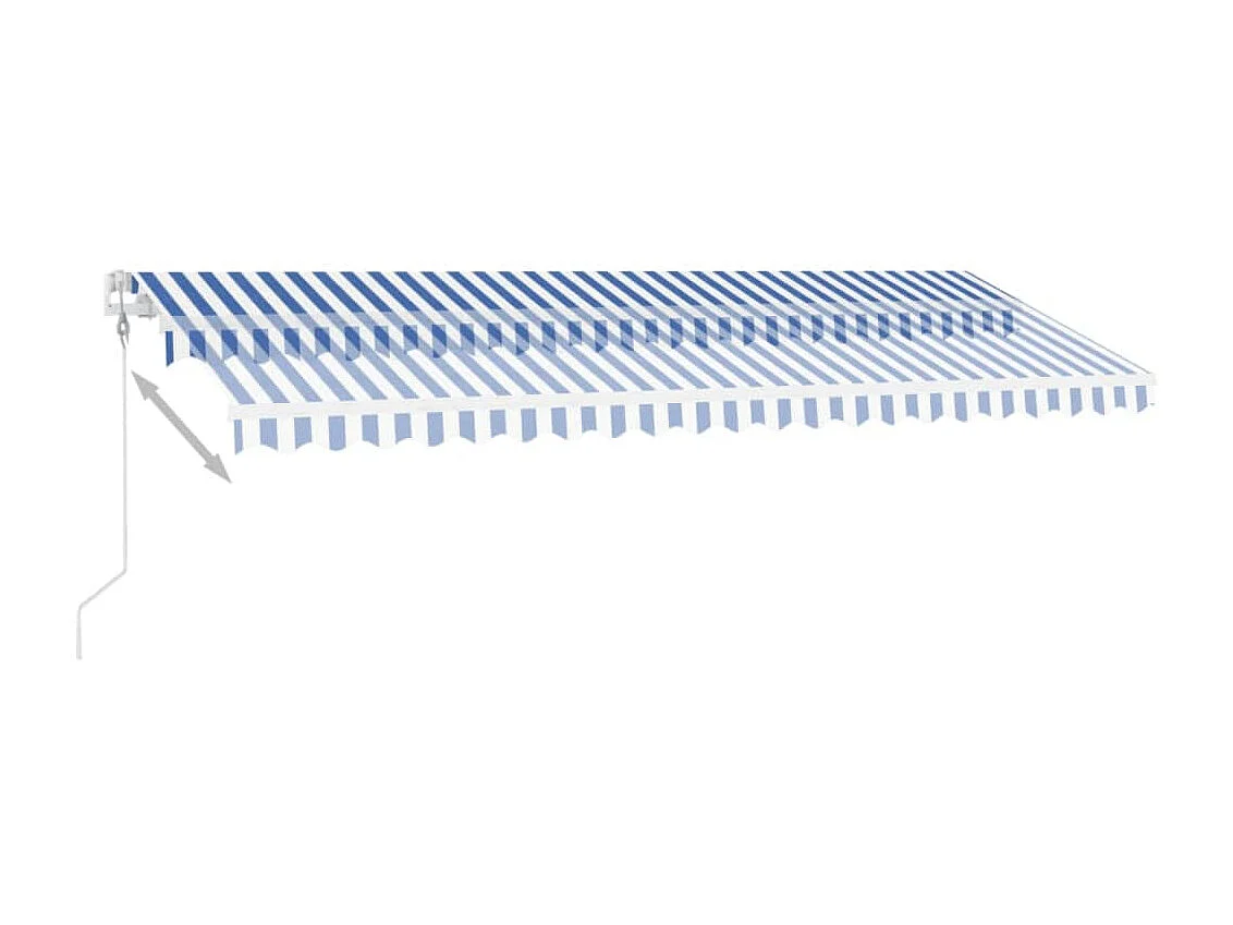 Luifel automatisch met LED en windsensor 500x300 cm blauw wit