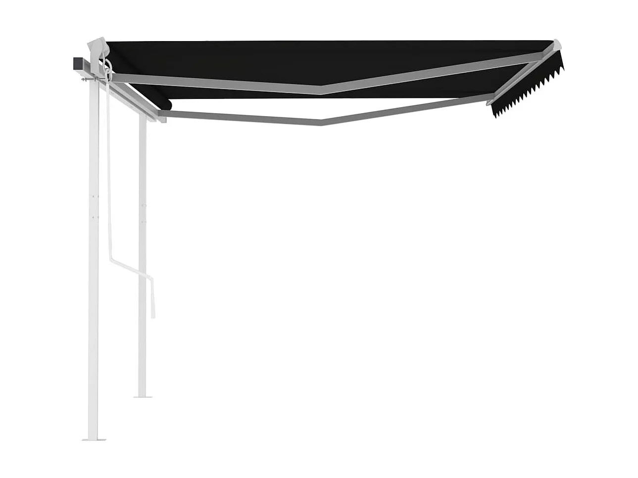 Tenda da Sole Retrattile Automatica e Pali 4,5x3,5 m Antracite