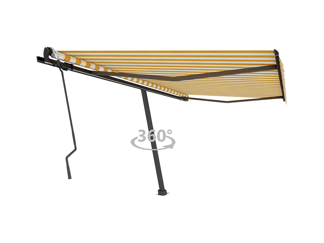 Standmarkise Einziehbar Handbetrieben 400x300 cm Gelb/Weiß