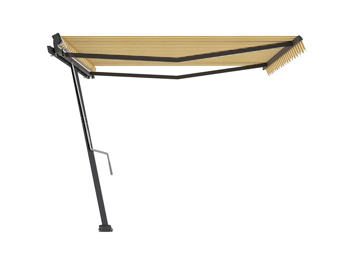 Auvent manuel rétractable sur pied 400x300 cm Jaune et blanc