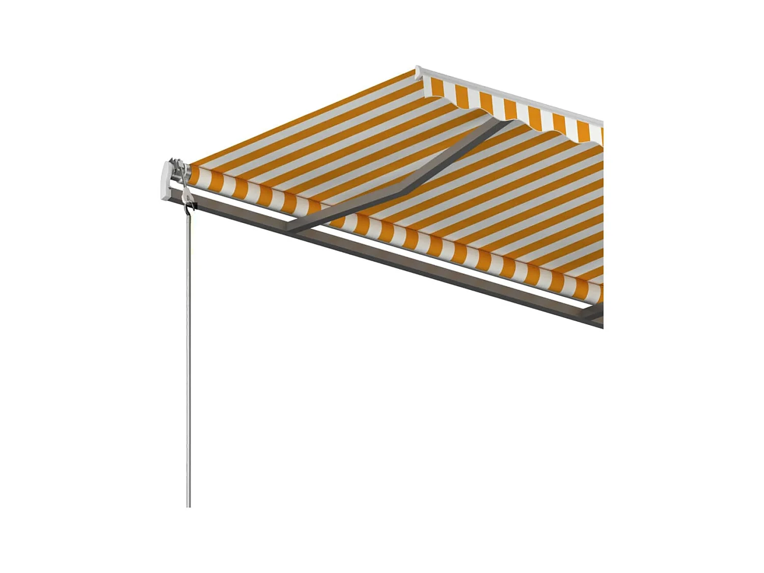 Auvent manuel rétractable sur pied 400x300 cm Jaune et blanc