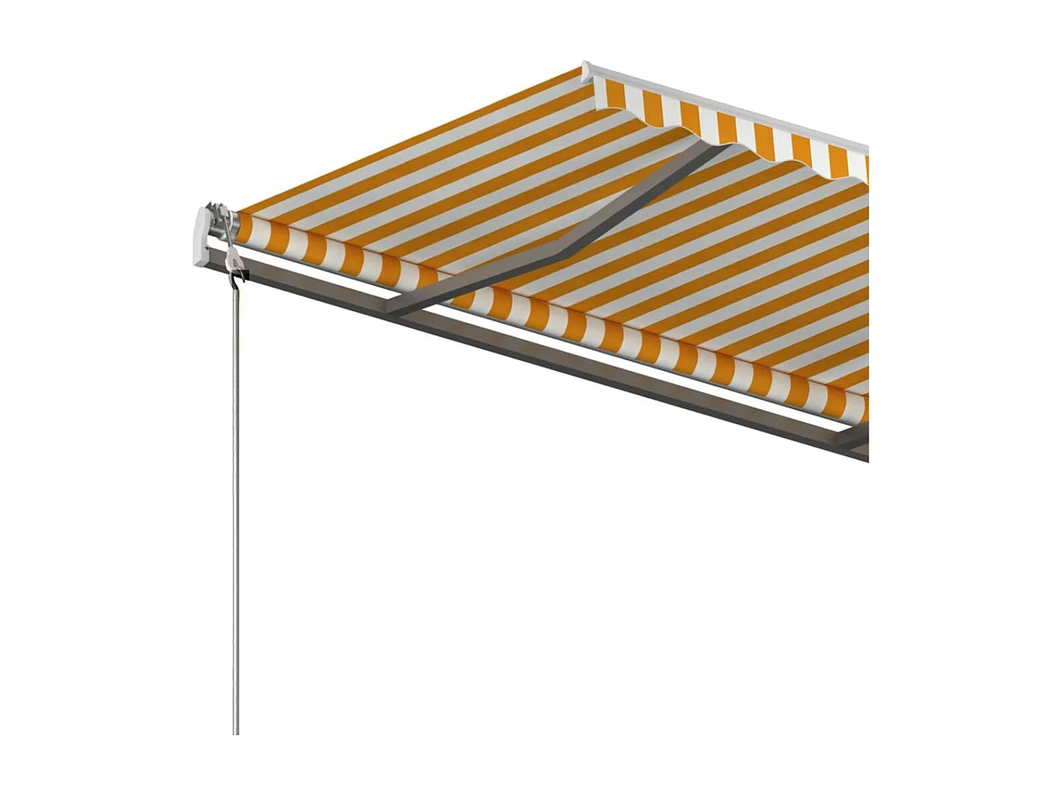 Auvent manuel rétractable sur pied 400x300 cm Jaune et blanc