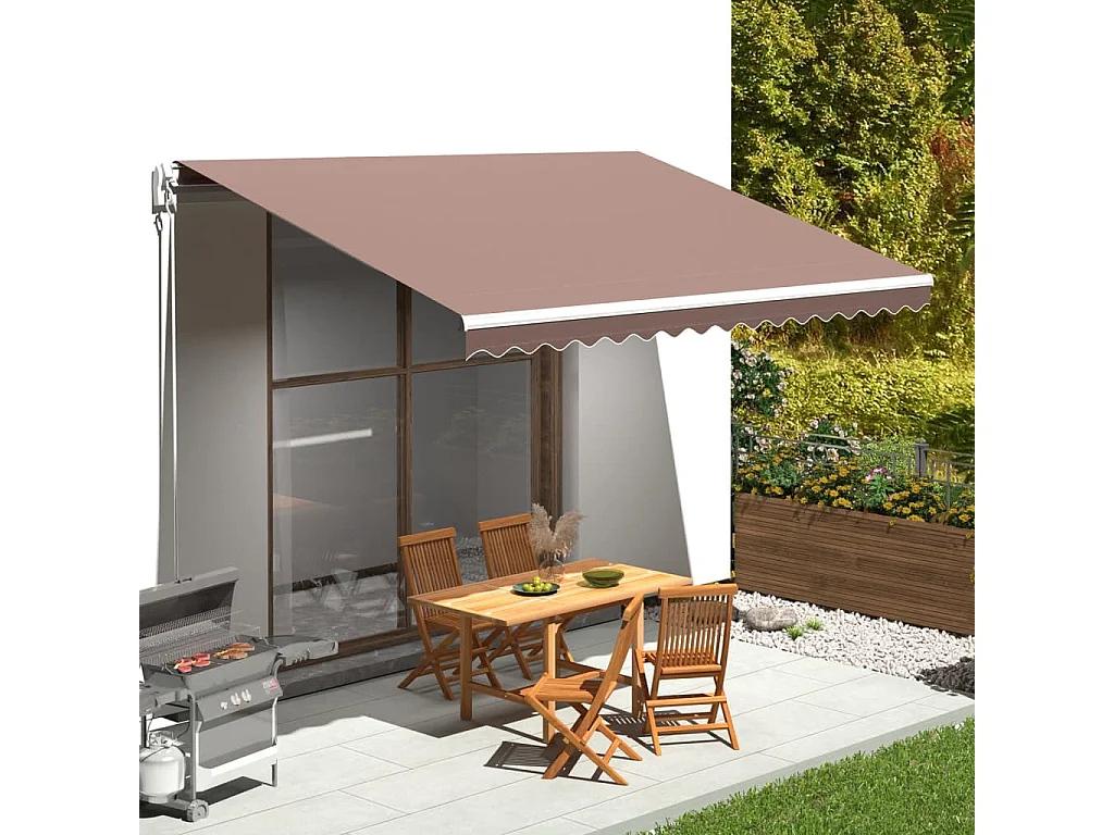 Tissu de remplacement pour auvent Marron 4,5x3,5 m