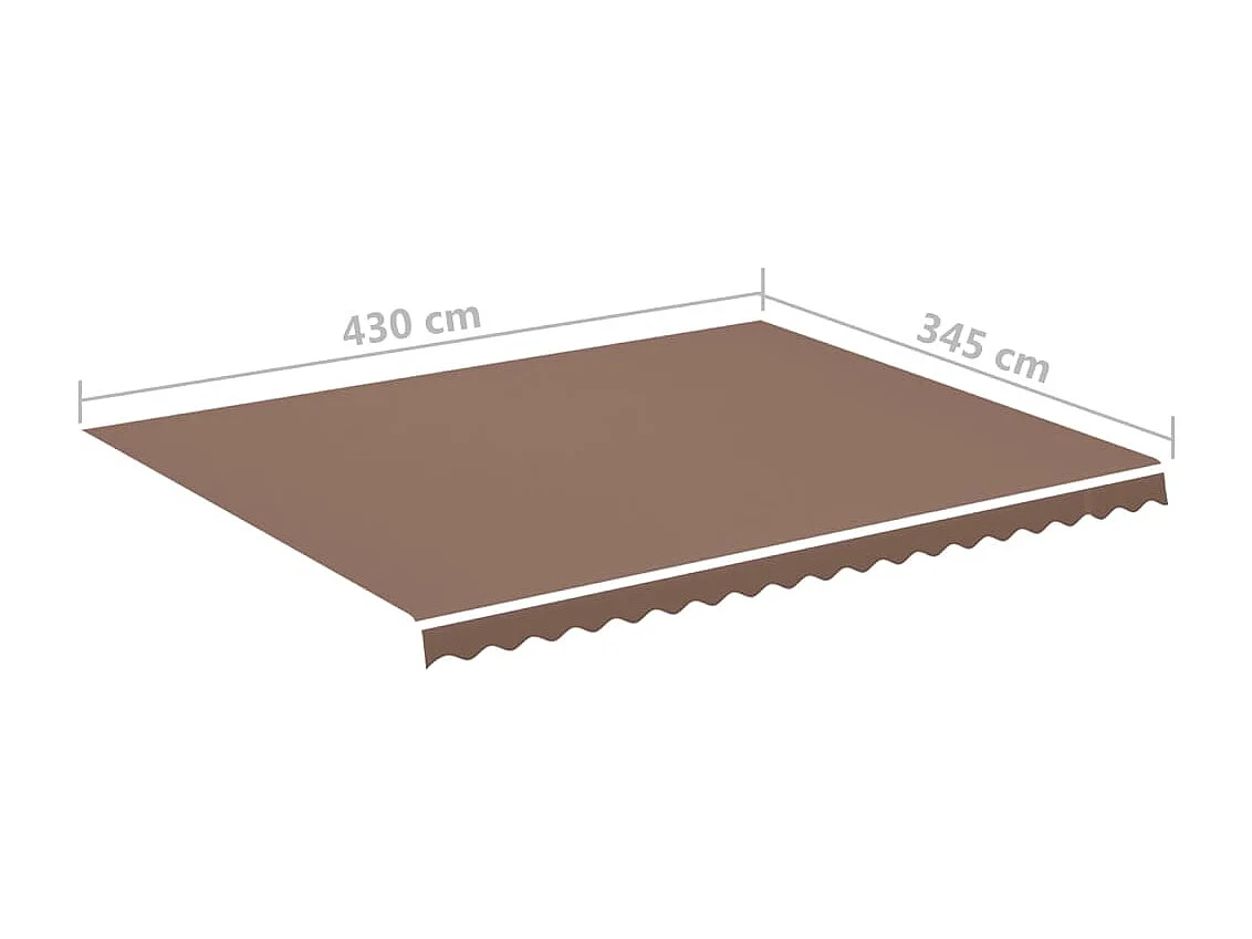 Tissu de remplacement pour auvent Marron 4,5x3,5 m