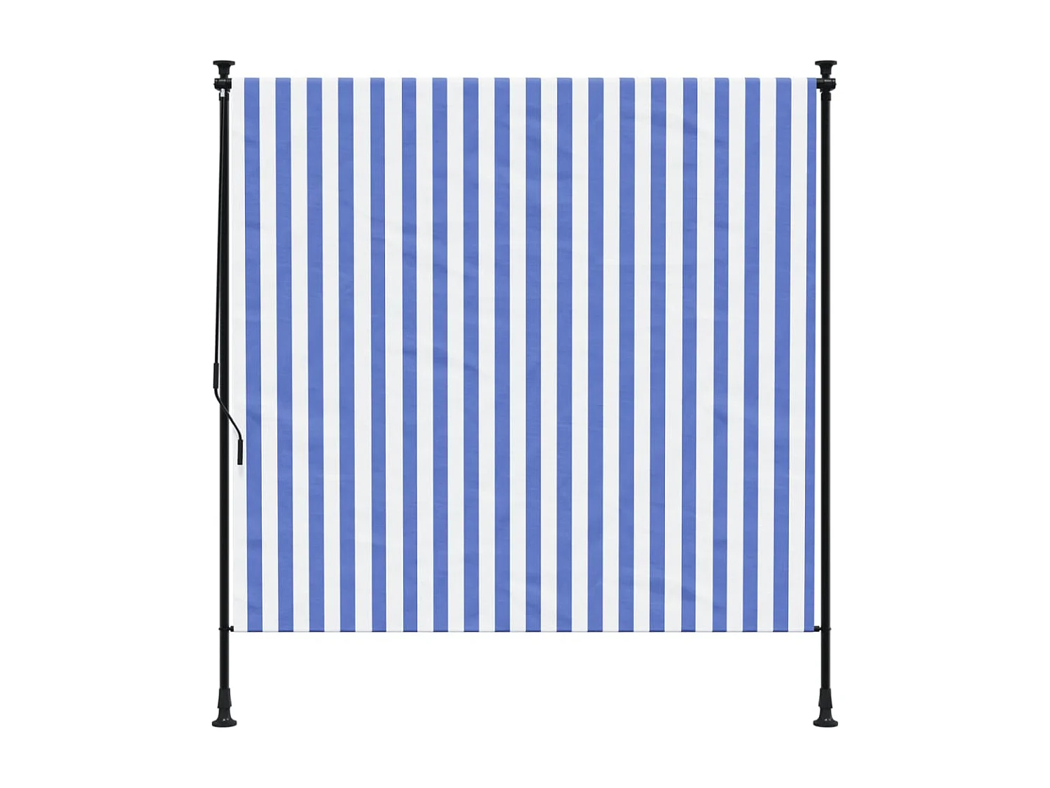 Estore de rolo para exterior 200x270cm tecido/aço azul e branco