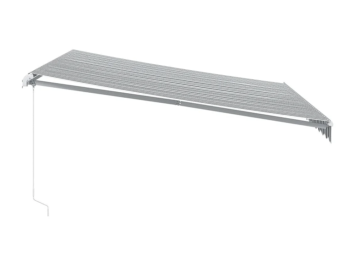 Tenda Retrattile Manuale con LED Antracite e Bianco 400x350 cm