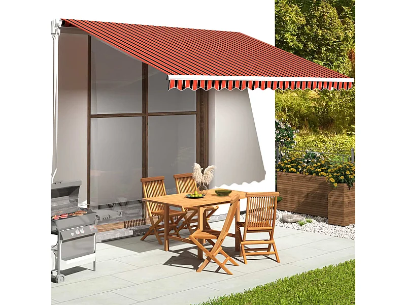 Markisenbespannung Orange und Braun 4,5x3,5 m