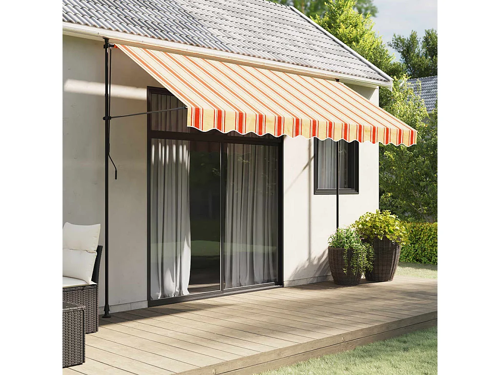 Tissu de remplacement de cantonnière d’auvent jaune orange 3,5m