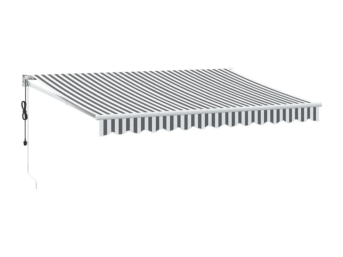 Markise Einziehbar Anthrazit & Weiß 3,5x2,5 m Stoff & Aluminium