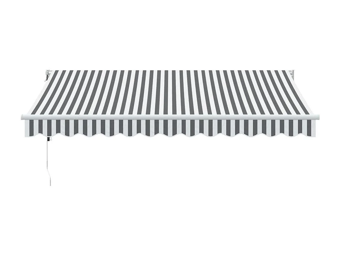 Markise Einziehbar Anthrazit & Weiß 3,5x2,5 m Stoff & Aluminium