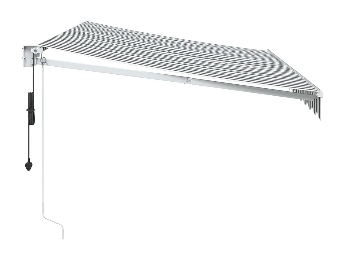 Markise Einziehbar Anthrazit & Weiß 3,5x2,5 m Stoff & Aluminium