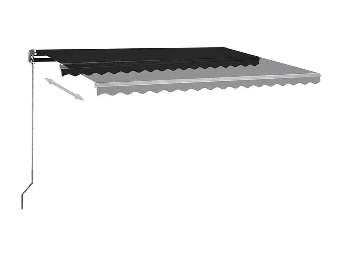 Auvent automatique capteur de vent et LED 400x300 cm Anthracite