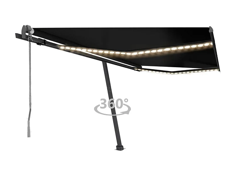 Auvent automatique capteur de vent et LED 400x300 cm Anthracite