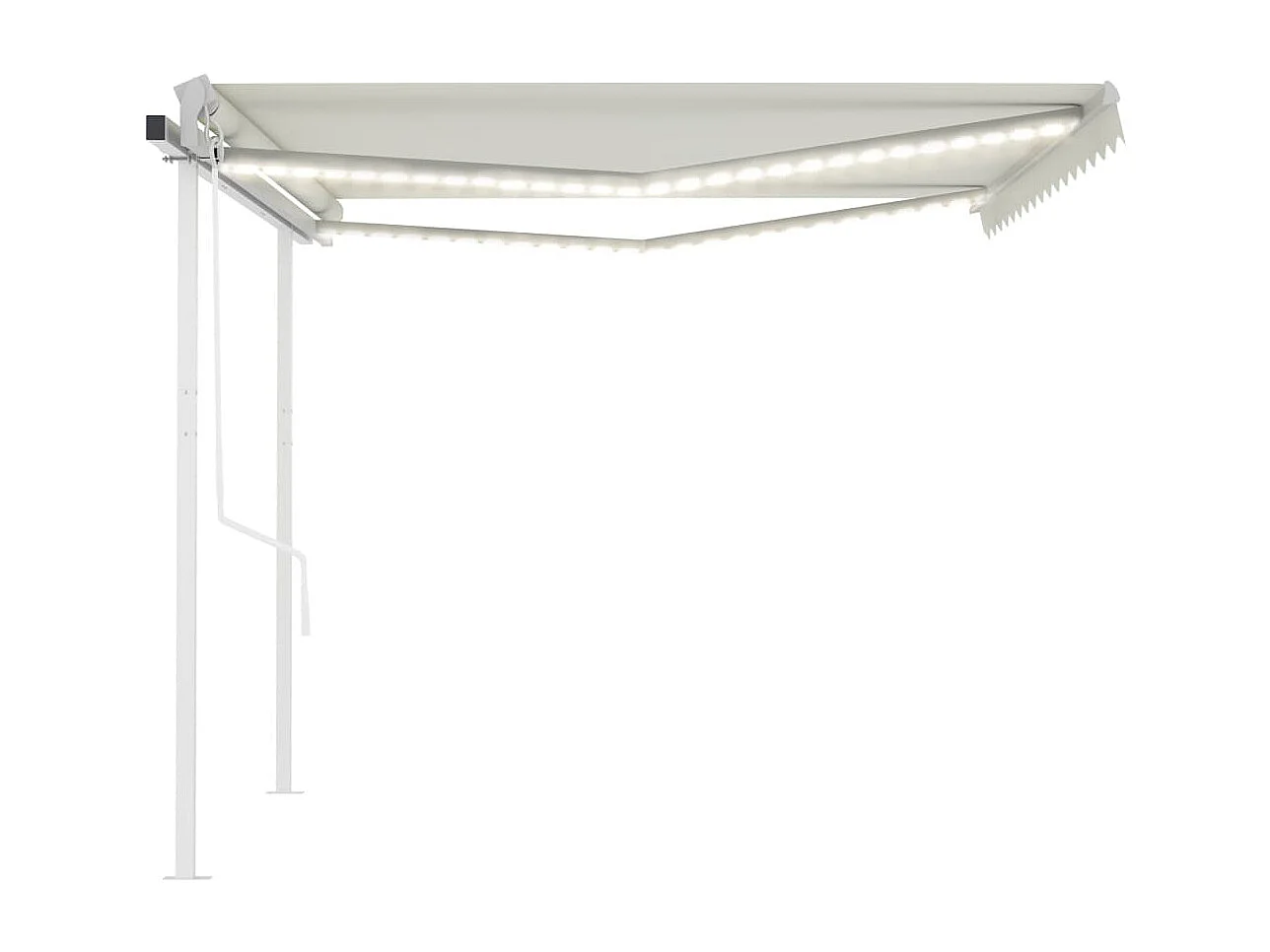 Toldo automático con LED y sensor de viento crema 4x3 m