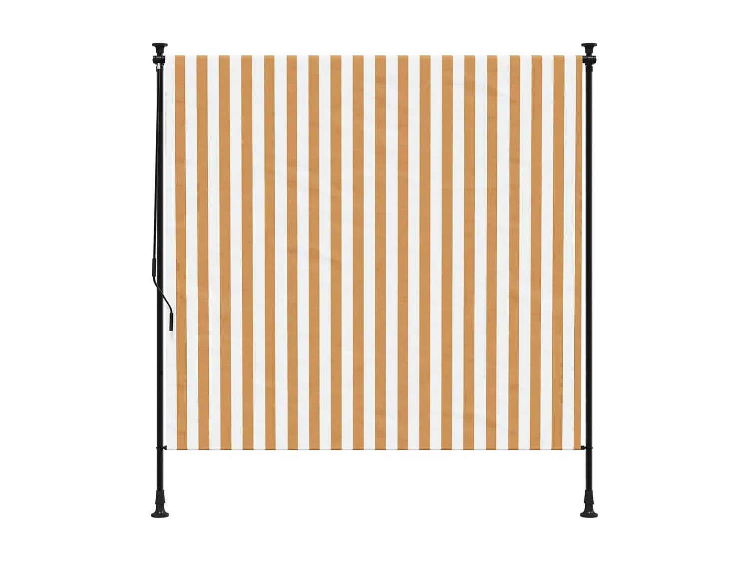 Store roulant d'extérieur orange et blanc 200x270cm tissu acier