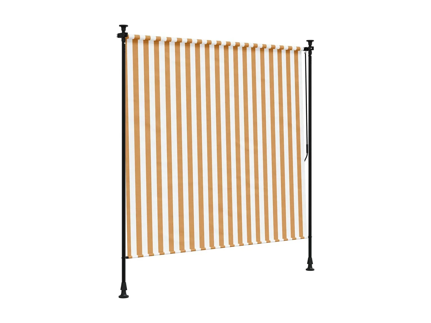 Store roulant d'extérieur orange et blanc 200x270cm tissu acier