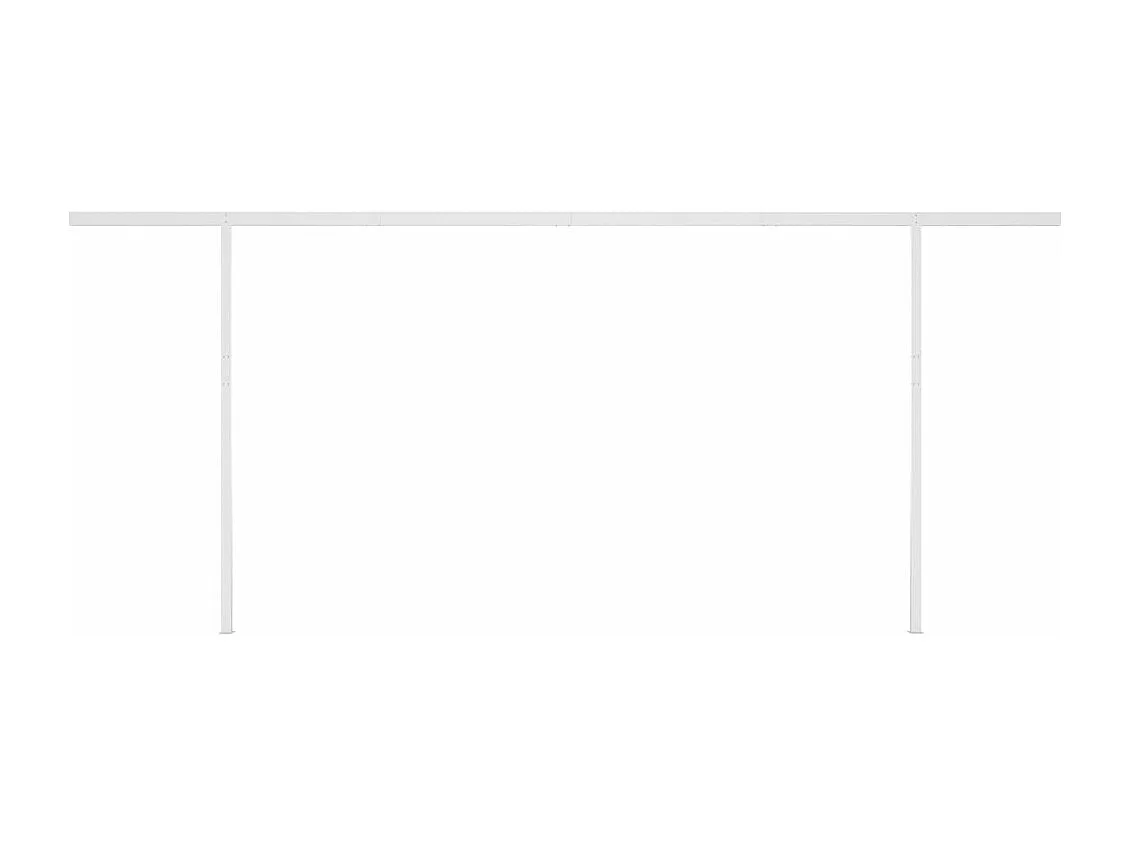 Toldo manual retráctil con postes amarillo y blanco 6x3 m