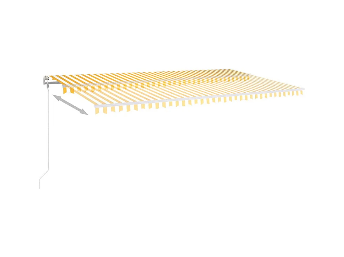 Auvent manuel rétractable avec poteaux 6x3 m Jaune et blanc