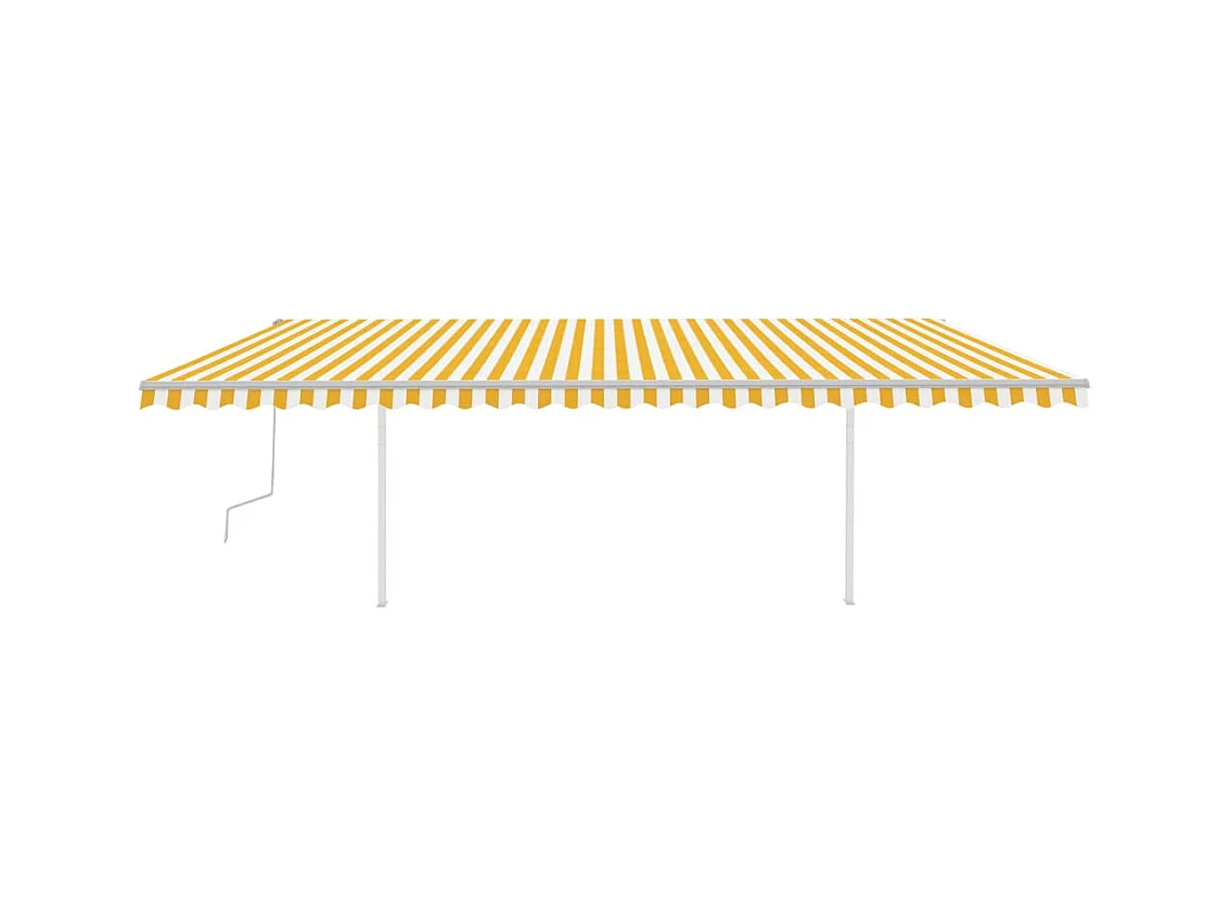 Auvent manuel rétractable avec poteaux 6x3 m Jaune et blanc